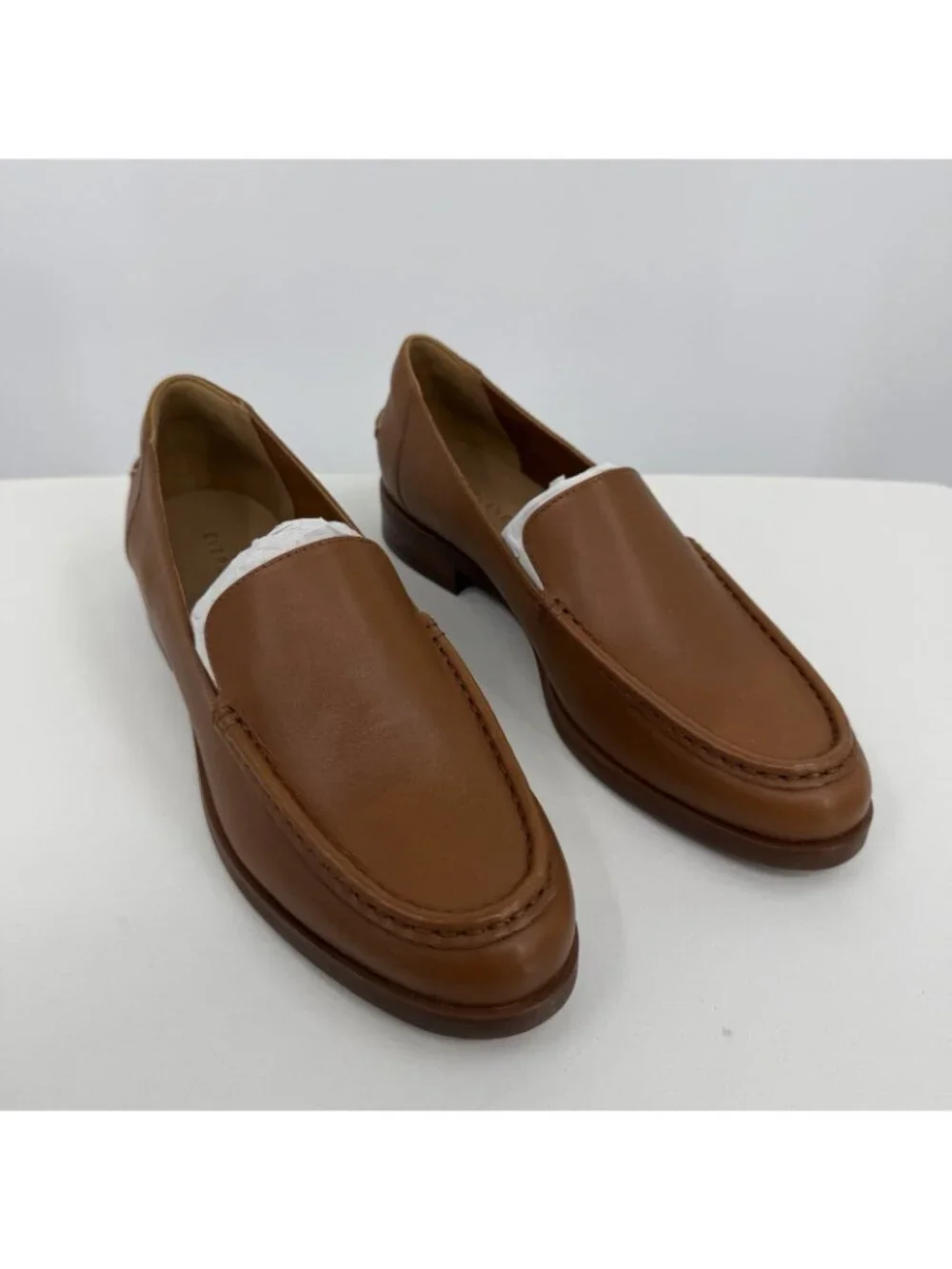 Everlane The Modern Loafer in Camel-Tan Leather sz 9.5 Stacked Heel Cushioned